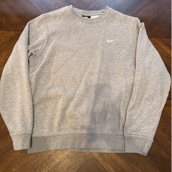 Nike Crewneck Sweatshirt Mens Large L Gray Pullover Classic Logo Casual |G1 - Picture 1 of 5